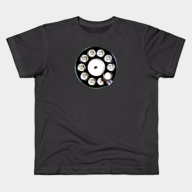 Call Retro Phone Dial Kids T-Shirt by badlydrawnbabe